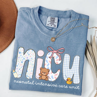 NICU Nurse Tee — Pink & Blue