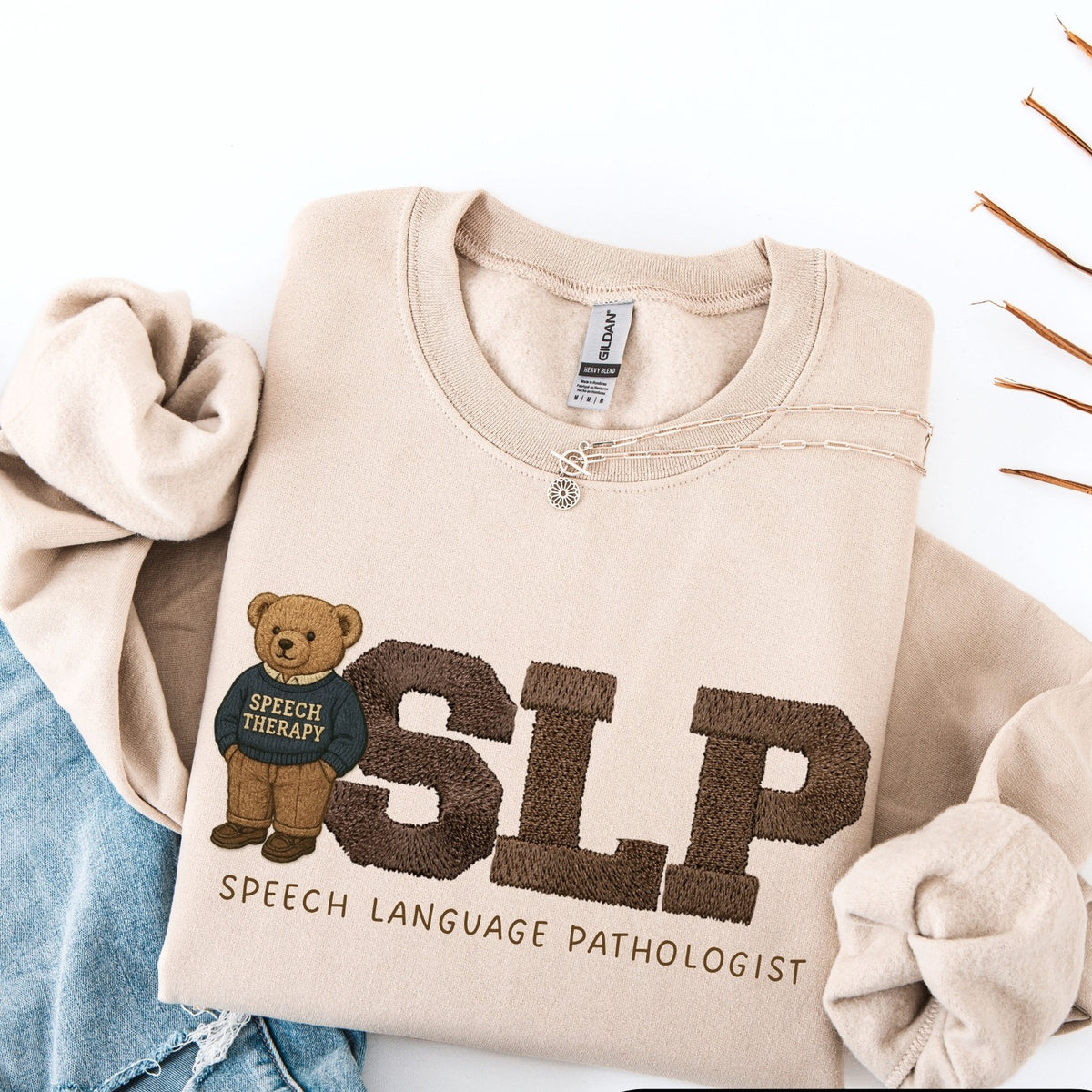 SLP Speech Therapy Sweatshirt — Vintage Bear